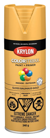 Krylon 455040007 Enamel Spray Paint, Gloss, Bauhaus Gold, 12 oz, Can
